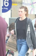 MILLA JOVOVICH Out in Barcelona 04/25/2018