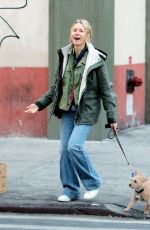 NAOMI WATTS Out with Her Dog in New York 04/23/2018
