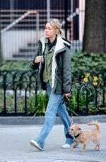 NAOMI WATTS Out with Her Dog in New York 04/23/2018