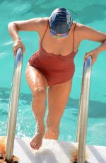 NATHALIE KELLY in Swimsuit at a Pool in Bondi 04/17/2018