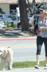 NICOLLETTE SHERIDAN Walks Her Dog Out in Calabasas 04/14/2018