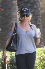 NICOLLETTE SHERIDAN Walks Her Dog Out in Calabasas 04/14/2018