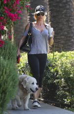 NICOLLETTE SHERIDAN Walks Her Dog Out in Calabasas 04/14/2018