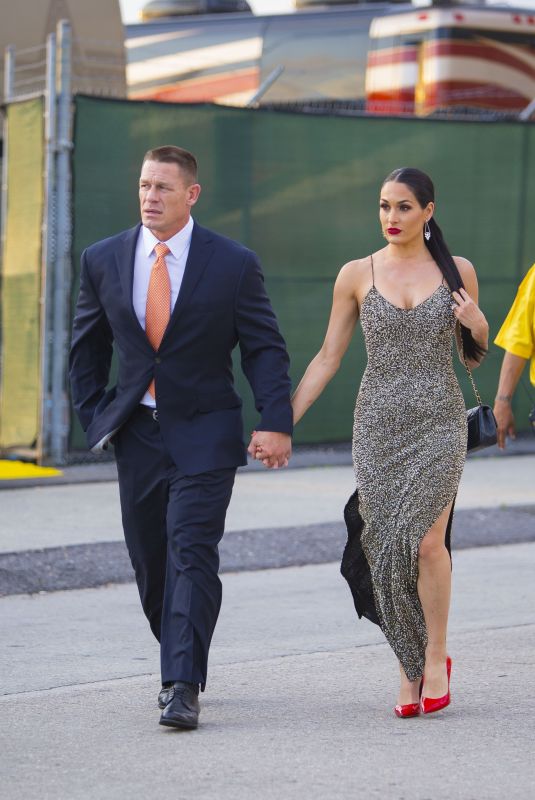 NIKKI BELLA and John Cena at WWE Wrestlemania 34 Hall Of Fame 2018 in New Orleans 04/07/2018