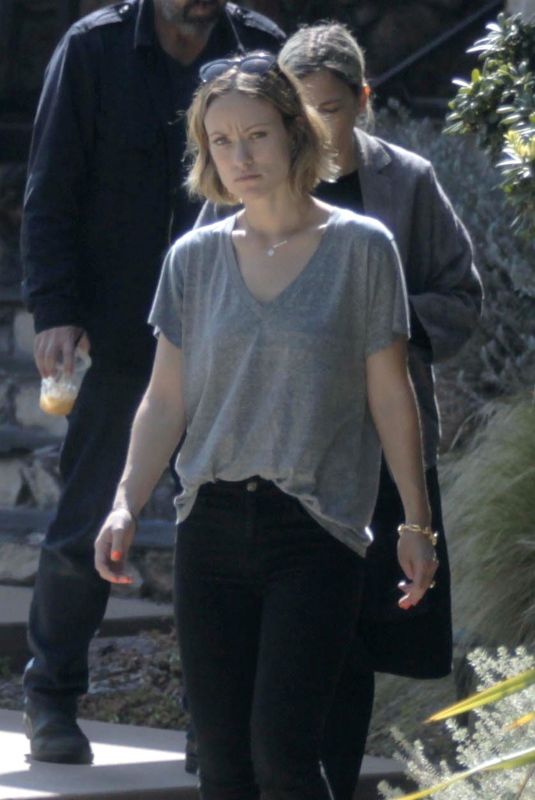 OLIVIA WILDE Leaves a Friends House in Los Angeles 04/04/2018
