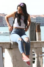 PAMELA REIF and IVANA SANTACRUZ on the Set of Puma Commercial in Venice 04/18/2018