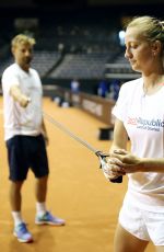 PETRA KVITOVA Trains at Porsche Arena in Stuttgart 04/18/2018