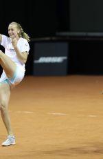 PETRA KVITOVA Trains at Porsche Arena in Stuttgart 04/18/2018