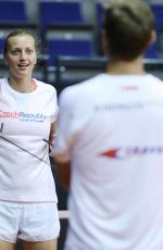 PETRA KVITOVA Trains at Porsche Arena in Stuttgart 04/18/2018