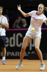 PETRA KVITOVA Trains at Porsche Arena in Stuttgart 04/18/2018
