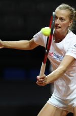 PETRA KVITOVA Trains at Porsche Arena in Stuttgart 04/18/2018