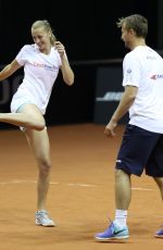 PETRA KVITOVA Trains at Porsche Arena in Stuttgart 04/18/2018