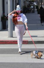 PHOEBE PRICE Out Walks Her Dog in Beverly Hills 04/19/2018