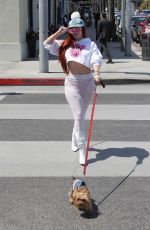 PHOEBE PRICE Out Walks Her Dog in Beverly Hills 04/19/2018