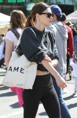 PHOEBE TONKIN Shooping at Farmers Market in Studio City 04/08/2018