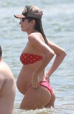 Pregnant CANDICE SWANEPOEL in Bikini on the Beach in Mexico 04/01/2018