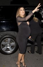 Pregnant EVA LONGORIA at Mr. Chow Restaurant in Beverly Hills 04/14/2018
