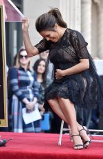 Pregnant EVA LONGORIA Honoured with Star at Hollywood Walk of Fame in Los Angeles 04/16/2018