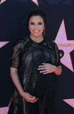 Pregnant EVA LONGORIA Honoured with Star at Hollywood Walk of Fame in Los Angeles 04/16/2018