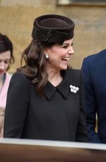 Pregnant KATE MIDDLETON at Easter Service in Windsor 04/01/2018