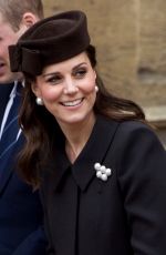 Pregnant KATE MIDDLETON at Easter Service in Windsor 04/01/2018