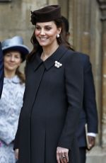 Pregnant KATE MIDDLETON at Easter Service in Windsor 04/01/2018