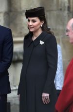 Pregnant KATE MIDDLETON at Easter Service in Windsor 04/01/2018