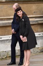 Pregnant KATE MIDDLETON at Easter Service in Windsor 04/01/2018