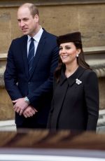 Pregnant KATE MIDDLETON at Easter Service in Windsor 04/01/2018