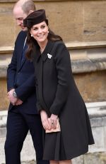 Pregnant KATE MIDDLETON at Easter Service in Windsor 04/01/2018