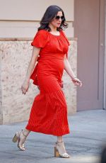RACHEL WEISZ in a Red Dress Out in New York 04/23/2018