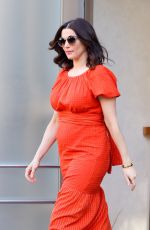 RACHEL WEISZ in a Red Dress Out in New York 04/23/2018
