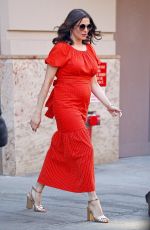RACHEL WEISZ in a Red Dress Out in New York 04/23/2018