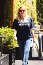 REESE WITHERSPOON Leaves R+D Restaurant in Santa Monica 04/23/2018