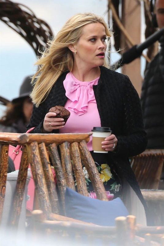 REESE WITHERSPOON on the Set of  Big Little Lies in Monterey 04/11/2018