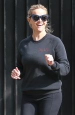 REESE WITHERSPOON Out Jogging in Brentwood 04/20/2018