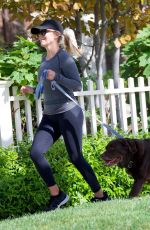REESE WITHERSPOON Out with Her Dog in Los Angeles 04/15/2018