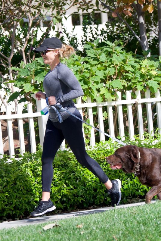 REESE WITHERSPOON Out with Her Dog in Los Angeles 04/15/2018