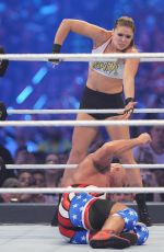 RONDA RUSEY at WWE Wrestlemania 34 at Mercedes-benz Superdome in New Orleans 04/08/2018