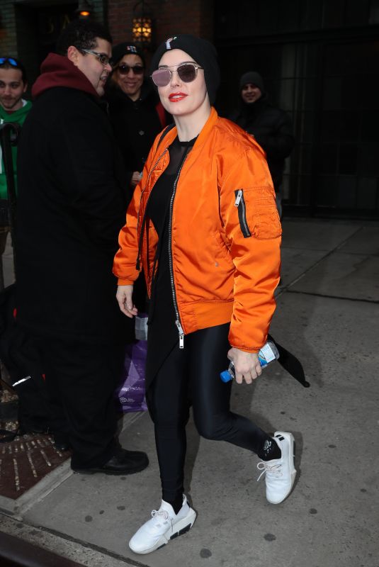 ROSE MCGOVAN Leaves Her Hotel in New York 04/09/2018