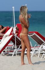 SAMANTHA ROWLSEY in Bikini at a Beach in Miami 04/05/2018