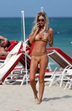 SAMANTHA ROWLSEY in Bikini at a Beach in Miami 04/05/2018