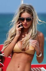 SAMANTHA ROWLSEY in Bikini at a Beach in Miami 04/05/2018