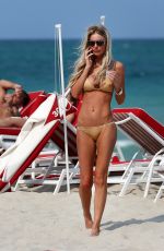 SAMANTHA ROWLSEY in Bikini at a Beach in Miami 04/05/2018