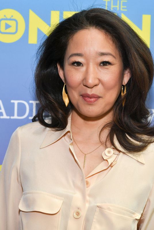 SANDRA OH at Contenders Emmys Presented by Deadline Hollywood, Green Room in Los Angeles 04/15/2018