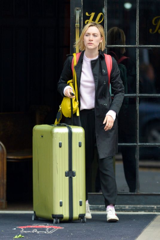 SAOIRSE RONAN Leaves Her Hotel in New York 04/24/2018