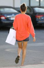 SHANINA SHAIK in Denim Shorts Leaves a Skin Care Clinic in Los Angeles 04/11/2018