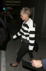 SHARON STONE at LAX Airport in Los Angeles 04/13/2018