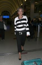 SHARON STONE at LAX Airport in Los Angeles 04/13/2018
