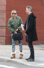 SIENNA MILLER and Peter Scanavino Out for Coffee in New York 04/19/2018